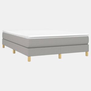 Estrutura de Cama de casal moderno com molas 140x190 cm tecido cinzento-claro