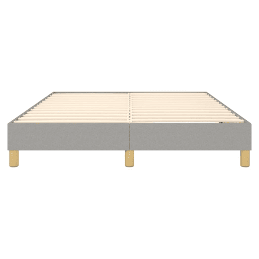 Estrutura de Cama de casal moderno com molas 140x190 cm tecido cinzento-claro