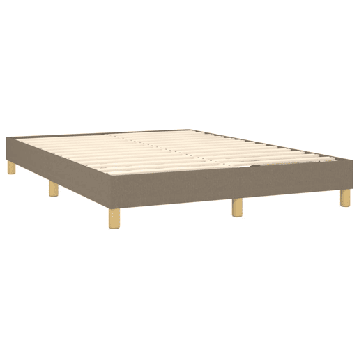 Estrutura de Cama de casal moderno com molas 140x190 cm tecido castanho-acinzentado