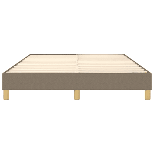 Estrutura de Cama de casal moderno com molas 140x190 cm tecido castanho-acinzentado