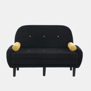 Sofá loveseat de 2 lugares - Daybed e poltrona relax com arrumação - Preto