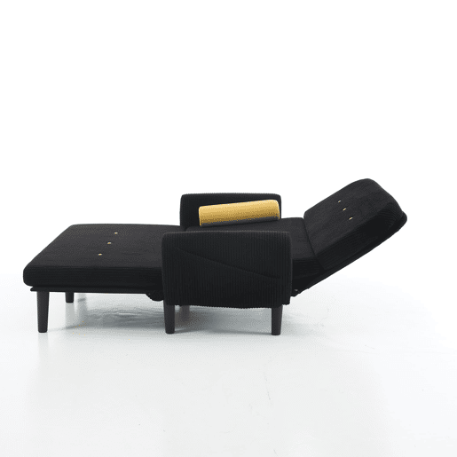 Sofá loveseat de 2 lugares - Daybed e poltrona relax com arrumação - Preto