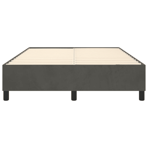 Estrutura de Cama de casal moderno com molas 140x200 cm veludo cinzento-escuro