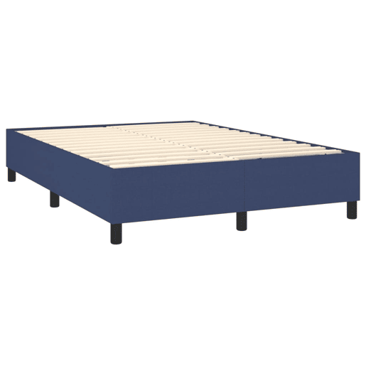 Estrutura de Cama de casal moderno com molas 140x190 cm tecido azul