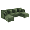 Sofá modular 6 lugares fixa de tecido,verde