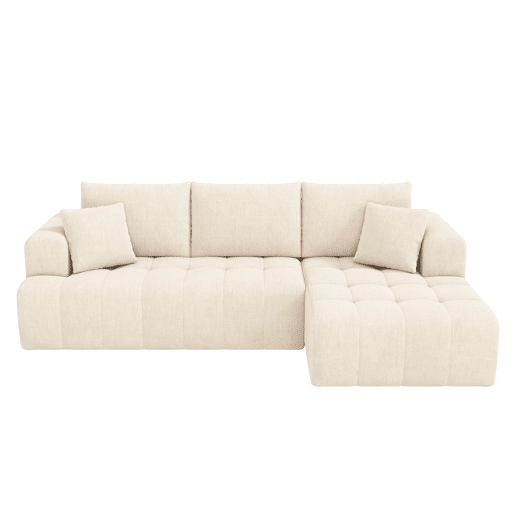 Sofá modular 3 lugares fixa de tecido,bege