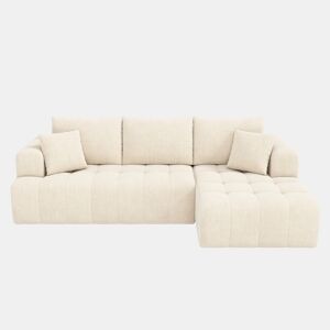 Sofá modular 3 lugares fixa de tecido,bege