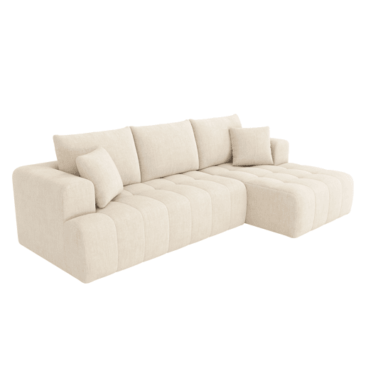 Sofá modular 3 lugares fixa de tecido,bege