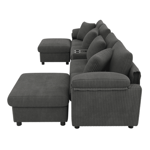 Sofá modular 6 lugares fixa de tecido,cinza Sofá modular 6 lugares fixa de tecido,cinza