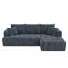 Sofá modular 3 lugares fixa de tecido,azul