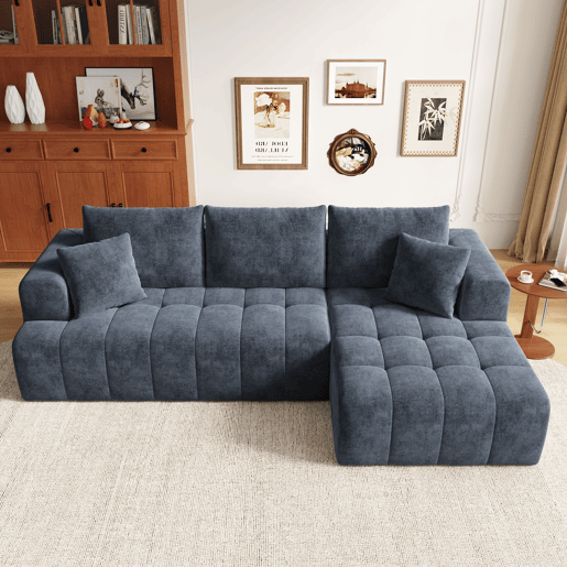 Sofá modular 3 lugares fixa de tecido,azul Sofá modular 3 lugares fixa de tecido,azul