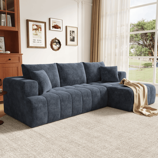 Sofá modular 3 lugares fixa de tecido,azul Sofá modular 3 lugares fixa de tecido,azul
