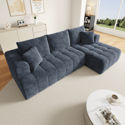 Sofá modular 3 lugares fixa de tecido,azul Sofá modular 3 lugares fixa de tecido,azul