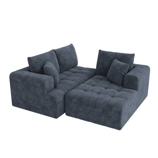 Sofá modular 3 lugares fixa de tecido,azul Sofá modular 3 lugares fixa de tecido,azul