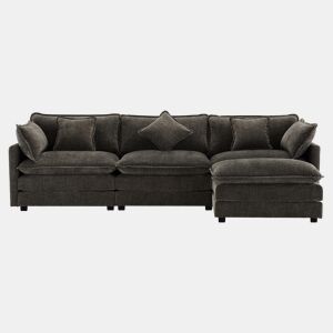 Sofá modular 3 lugares fixa de tecido,cinza