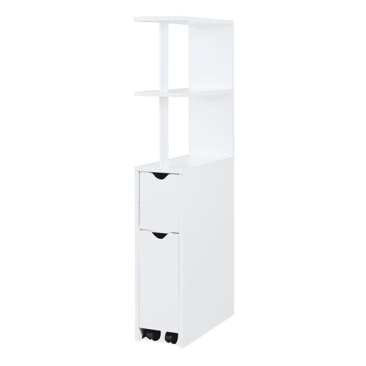 Estante de nicho Fadeskimma com gaveta e 3 prateleiras 113x19x45 cm Branco en.casa