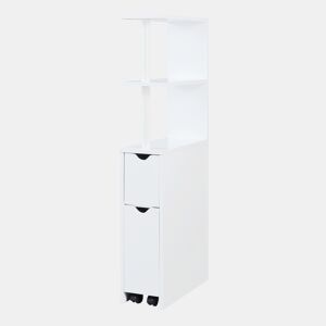 Estante de nicho Fadeskimma com gaveta e 3 prateleiras 113x19x45 cm Branco en.casa