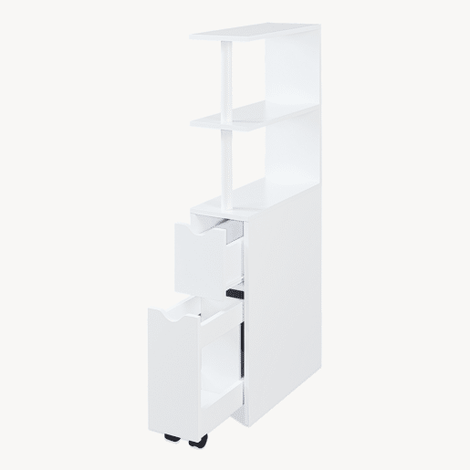 Estante de nicho Fadeskimma com gaveta e 3 prateleiras 113x19x45 cm Branco en.casa