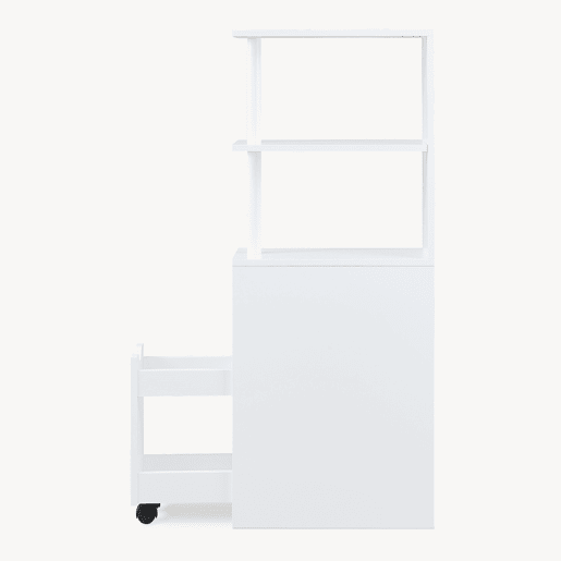 Estante de nicho Fadeskimma com gaveta e 3 prateleiras 113x19x45 cm Branco en.casa