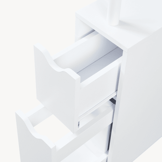 Estante de nicho Fadeskimma com gaveta e 3 prateleiras 113x19x45 cm Branco en.casa