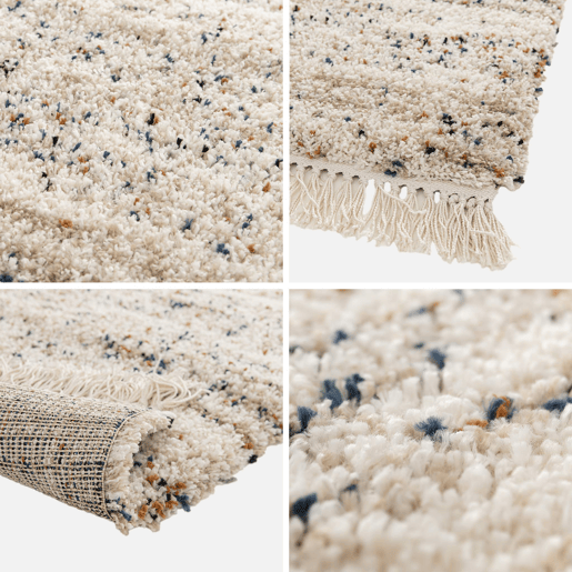 Alcatifa interior com padrão mosqueado, creme - 230x160x3 cm