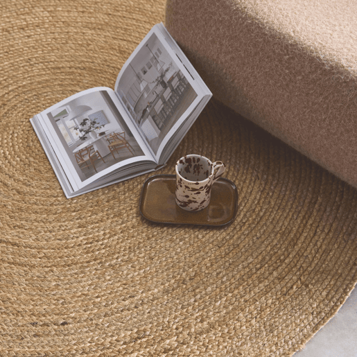 Tapete redondo de juta natural Natural - 160x160x1 cm Tapete redondo de juta natural Natural - 160x160x1 cm