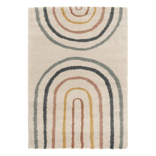 Tapete para criança com arco-íris,creme e multicolorido, Dakota, 170x120x3 cm