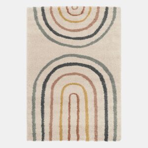 Tapete para criança com arco-íris,creme e multicolorido, Dakota, 170x120x3 cm