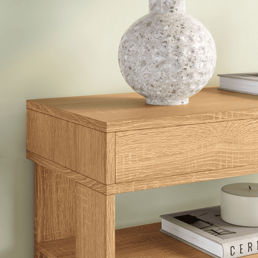 Sapateira Boppeelo com gaveta 94x75x30 cm Carvalho Sonoma en.casa