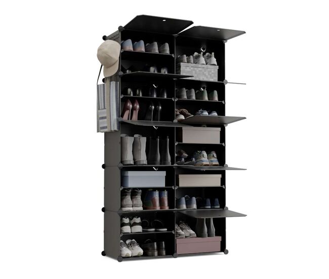 Zapateros cube c10 newlux negro 10 compartimentos, 40 pares (83x32x155cm)