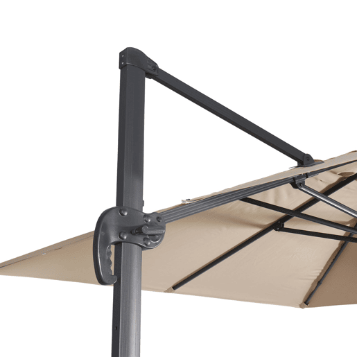 Guarda-sol retangular excêntrico, 3x4m + base com peso 50x50cm Bege - 200x200x225 cm