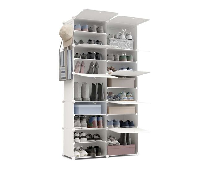 Zapateros cube c10 newlux blanco 10 compartimentos, 40 pares (83x32x155cm)