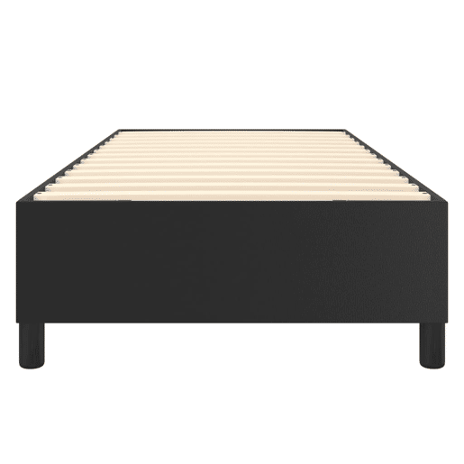 Estrutura de cama de solteiro para adultos com molas 90x200 cm couro artificial preto