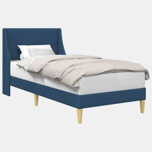Estrutura de cama de solteiro para adultos com Cabeceira - Azul 100 x 200 cm tecido