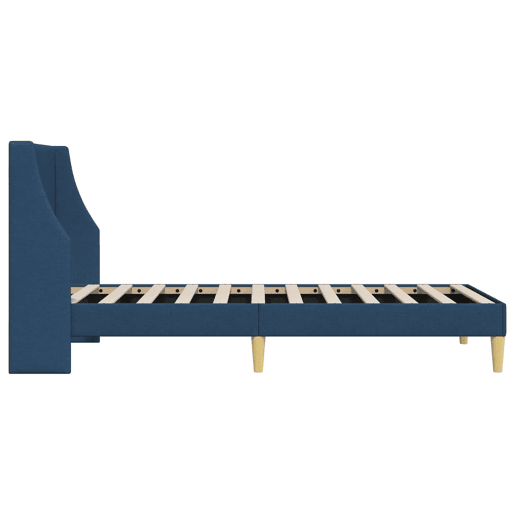 Estrutura de cama de solteiro para adultos com Cabeceira - Azul 100 x 200 cm tecido