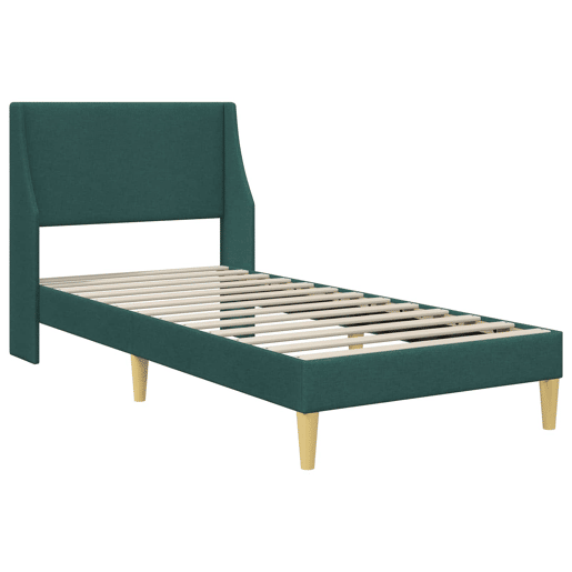 Estrutura de cama de solteiro para adultos - Verde Escuro 100 x 200 cm tecido