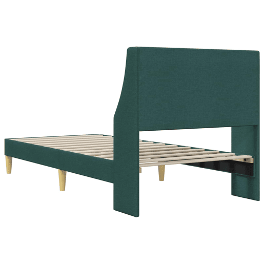 Estrutura de cama de solteiro para adultos - Verde Escuro 100 x 200 cm tecido