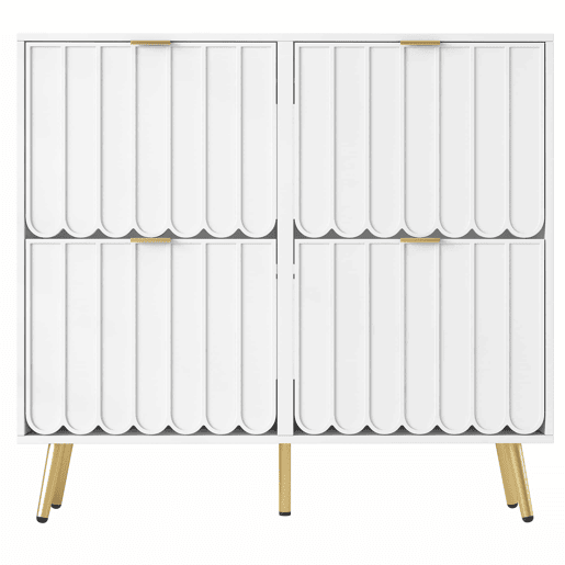 Sapateira estreita 100x24x91,5 cm - 4 compartimentos rebatíveis, com proteção anticaída e prateleiras ajustáveis - Branco