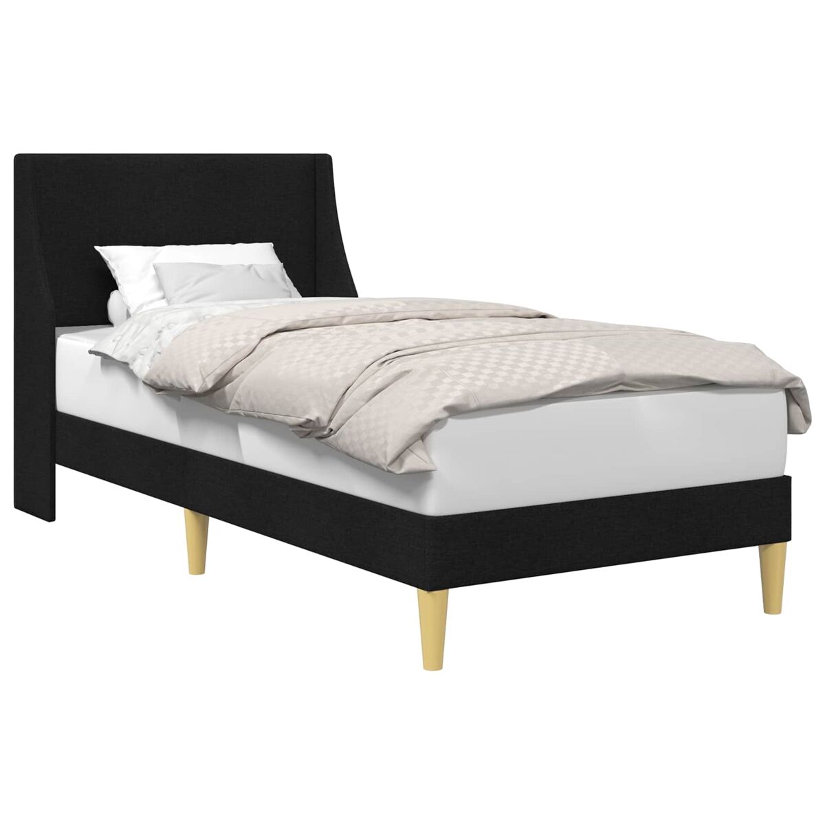Estructura de cama simple para adultos 104x202 Negro