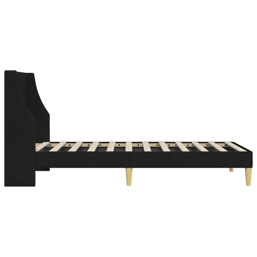Estrutura de cama de solteiro para adultos com Cabeceira - Preto 100 x 200 cm tecido