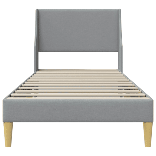 Estrutura de cama de solteiro para adultos Cinzento-claro 100 x 200 cm tecido