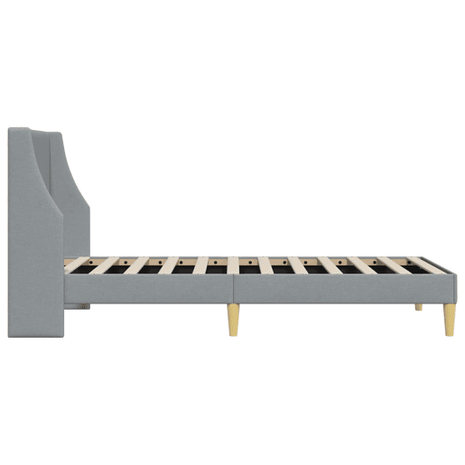 Estrutura de cama de solteiro para adultos Cinzento-claro 100 x 200 cm tecido