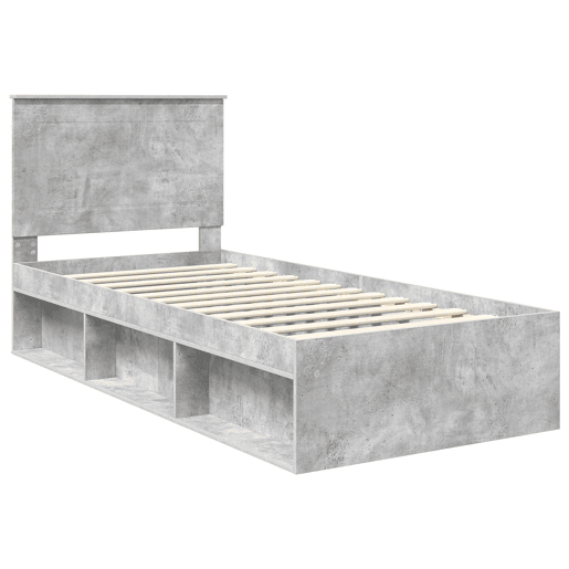 Estrutura de cama de solteiro para adultos com cabeceira Concreto 90 x 200 cm
