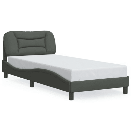 Estrutura de cama de solteiro para adultos com LED 80x200 cm tecido