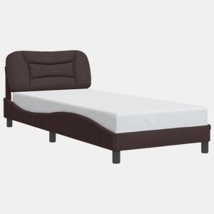Estrutura de cama de solteiro para adultos com LED 80x200 cm tecido