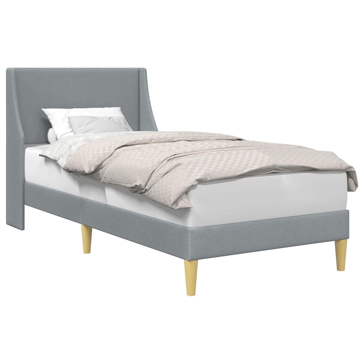 Estructura de cama simple para adultos 94x202 Gris Claro