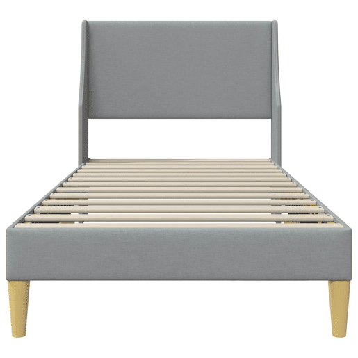 Estrutura de cama de solteiro simple, Cinzento-claro 90 x 200 cm tecido