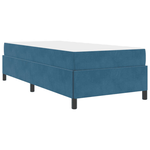 Estrutura de cama de solteiro para adultos com colchão Azul Escuro 80 x 200 cm tecido