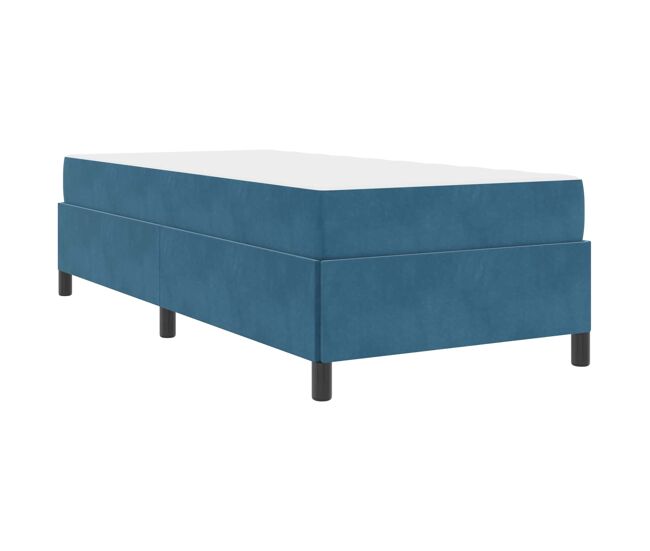 Estructura de cama individual para adultos con colchón azul oscuro 80 x 200 cm tela