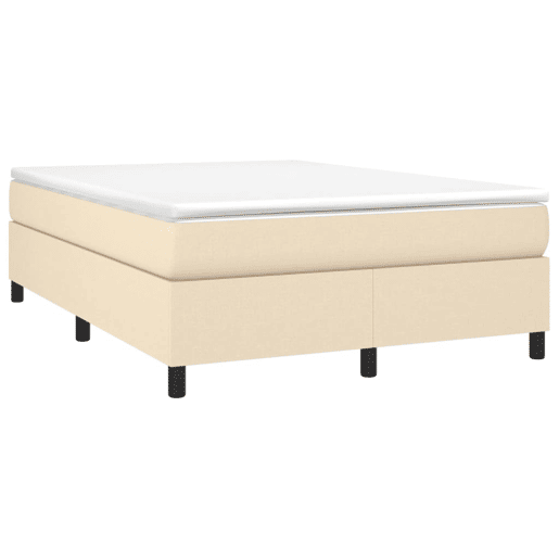 Estrutura de Cama de casal moderno com molas 140x200 cm tecido cor creme